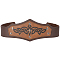 PU Leather with Iron Headring, Retro Style, Sienna, 90x500x6.5mm