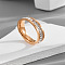 304 Stainless Steel Crystal Rhinestone Finger Rings, Rose Gold, US Size 7(17.3mm)