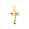 Brass Connector Charms, Cross, Lead Free & Cadmium Free, Golden, 17.5x8x1.5mm, Hole: 1.6mm