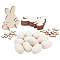 10Pcs 3D Unfinished Wooden Egg Shape, for DIY Easter Egg, with 2 Bags Wooden Easter Bunny Display Decorations, Mixed Color, 19.5~32xx32~61x21.5~75mm