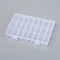 Plastic Removable Bead Containers, with Lid, 24 Compartments, Rectangle, Clear, 19.5x13x3.6cm