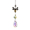Crystal and Alloy Rhinestones Steel Wire Pendant Decorations, Bees, 400mm