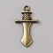Tibetan Style Zinc Alloy Pendants, Arrow, 24.5x14x3mm, Hole: 1.8mm