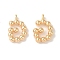 Brass Pendants, Letter Charms, Real 18K Gold Plated, 13x8x2mm, Hole: 1mm