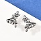 Leaf 316 Stainless Steel Non- Piercing Cartilage Earrings, Clip on Nose Rings, Antique Silver, 17.5x12.5x7.5mm