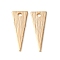 Brass Pendants, Triangle, Real 18K Gold Plated, 17x6.5x0.8mm, Hole: 1.4mm