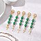 5Pcs 5 Styles Cross Alloy & Brass & 304 Stainless Steel Pendants Decoration, with Round Plating Acrylic Beads, Golden, 68~75mm, 1pc/style