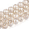 Electroplate Transparent Glass Round Beads Strands, Faceted, Silver Plated, Old Lace, 7.5~8.5x7~7.5mm, Hole: 1.2~1.6mm, about 25~26pcs/strand, 6.89~7.48''(17.5~19cm)