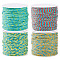 4 Rolls 4 Colors Cotton Braid Thread, with Spool, Round, Mixed Color, 1.2mm, about 21.87 Yards(20m)/Roll, 1 roll/color