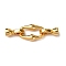 Brass Fold Over Clasps, Nickel Free, Oval, Real 18K Gold Plated, 36mm