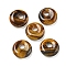 Natural Tiger Eye Donut/Pi Disc Charms, 14~14.5x4mm, Hole: 4mm