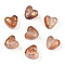 Transparent Frosted Spray Painted Acrylic Beads, Heart, Chocolate, 10x10.5x7mm, Hole: 1.8mm, about 224pc/100g