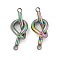 304 Stainless Steel Knot Links Connector Charms, Rainbow Color, 21.5x9x5mm, Hole: 1.4mm