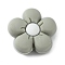 Silicone Beads, Flower, Light Grey, 26x27x10mm, Hole: 2mm