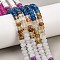 Watermelon Stone Glass & Natural Howlite & Polychrome Jasper & Dyed White Jade & White Jade Beads Strands, Rondelle, Mixed Color, 6x4mm, Hole: 1mm, about 95pcs/strand, 15.31''(38.9cm)