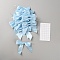 Bowknot Polyester Ornament Accessories, Sky Blue, 95x150x10mm