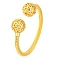 Brass Cuff Bangles, Long-Lasting Plated Twist Bangles for Women, Lead Free & Cadmium Free, Hollow Round Ball, Golden, Inner Diameter: 2-3/4 inch(6.85cm)