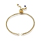 Adjustable 304 Stainless Steel Slider Bracelet/Bolo Bracelets Making, with Box Chains and Rhinestone, Golden, Sapphire, 9-1/8 inch(23.2cm), 2mm
