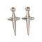 304 Stainless Steel Pendants, Sword Charm, Stainless Steel Color, 26x11x1.5mm, Hole: 1.6mm