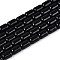 Opaque Glass Beads Strands, Barrel, Black, 6~6.5x4~5mm, Hole: 0.7~0.8mm, about 64~65pcs/strand, 15.75~15.94''(40~40.5cm)