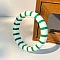 Resin Bangles, Stripe, Dark Green, Inner Diameter: 2.52 inch(6.4cm)