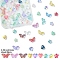 60Pcs 3 Styles Transparent Spray Printed Glass Beads, Star/Heart/Butterfly, Mixed Color, 7.5~8x8~15x4~4.5mm, Hole: 0.9~1mm, 20pcs/style