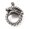 316 Surgical Stainless Steel Pendants, Dragon Charms, Antique Silver, 38.5x31x13.5mm, Hole: 9x4mm