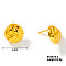 Fashionable Stainless Steel Stud Earrings, with Geometric Design and Shiny Finish, Golden, Half Round, 14mm