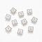 Tibetan Style Alloy Spacer Beads, Cadmium Free & Lead Free, Square, Platinum, 7x7x2mm, hole: 2mm