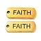 Tibetan Style Alloy Rectangle with Word Faith Pendants, Inspirational Message Pendants, Cadmium Free & Lead Free, Antique Golden, 8x21x2mm, Hole: 2mm, about 555pcs/1000g