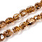 Handmade Lampwork Beads, Gold Foil Glass Beads, Barrel, Peru, 10~11x9~10mm, Hole: 1.5mm, about 50pcs/strand, 19.69''(50cm)