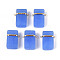 Glass Rectangle Links Connector Charms, with Brass Findings, Golden, Royal Blue, 25.4~25x20x9.5~10mm, Hole: 1.6mm