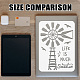 FINGERINSPIRE 2 pcs Splicing Big Windmill Painting Stencil 8.3x11.7inch Life is Much Sweeter On The Farm Drawing Template DIY Decoration Stencil for Painting on Wood Wall Paper Furniture DIY-WH0394-0203-3