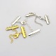 5 Strands 10-Hole Plating Zinc Alloy and Brass Ends with Chains PALLOY-N0102-02-1
