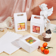 Sacs-cadeaux en papier pliants avec poignée trouée et fenêtre visible en plastique ABAG-WH0044-35B-5
