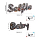 SuperZubehör 4 stücke 2 stil wort baby & selfie glitzer hotfix strass DIY-FH0003-57-4