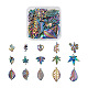 Biyun 30pcs 15 pendentifs en alliage de couleur arc-en-ciel de style FIND-BY0001-18-1