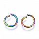 Placcatura ionica (ip) colore arcobaleno 304 anelli di salto aperti in acciaio inossidabile STAS-N098-062B-01-2