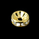 アイアン製ラインストーンスペーサービーズ  グレードB  ゴールドカラー  6x3mm  穴：2mm X-RB-6x3-G-1