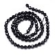 Facettes rondes spinelle naturel noir brins de perles G-P114-04-4mm-3