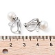 304 Stainless Steel Clip-on Earring Findings with Imitation Pearl Plastic Beaded STAS-H216-03C-P-3