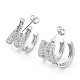 Clear Cubic Zirconia Round Stud Earrings EJEW-G350-02P-1