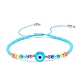 Lampwork Evil Eye & Glass Beaded Bracelet BJEW-JB08367-07-1