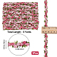 Gorgecraft 5 m de ruban de bordure en dentelle florale de 14 mm de largeur - Bordure florale rose foncé - Tissu en polyester brodé - Applique pour bricolage OCOR-GF0001-88B-2
