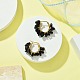 Boucles d'oreilles créoles tressées en copeaux d'obsidienne naturelle EJEW-JE04940-08-3
