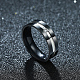 Regalos del día de san valentín anillos de pareja de circonita cúbica de acero de titanio para hombres RJEW-BB16425-7-5
