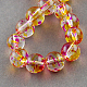 Two Tone Spray Painted Transparent Glass Bead Strands DGLA-R027-6mm-02-2
