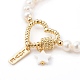 Brass Heart Link Bracelets for Valentine's Day BJEW-JB05954-2