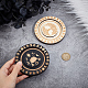 CREATCABIN 2Pcs Round Wood Jewelry Dish Trinket Tray Lotus Tree of Life Ring Dish Small Trinket Tray Ornament Earring Necklace Showcase Holder Organizer Flat Tray for Home Decor 3.8 Inch AJEW-CN0001-72-3