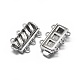 Rhodium Plated 925 Sterling Silver Box Clasps X-STER-L057-017P-2